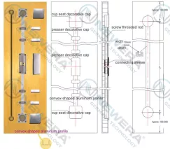 Thanh chống cong cánh tủ áo, tủ bếp NE027A1