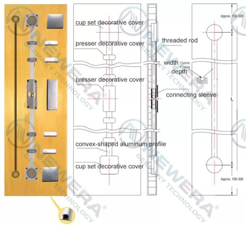 Thanh chống cong cánh tủ áo, tủ bếp NE027A2