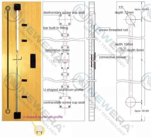 Thanh chống cong cánh tủ áo, tủ bếp NE027X1