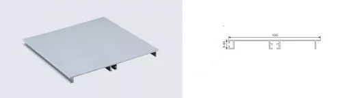Len chân tủ 100mm bằng nhôm mặt phẳng dài 3m