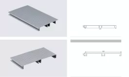 Len chân tủ 100mm bằng nhôm mặt sóng dài 3m