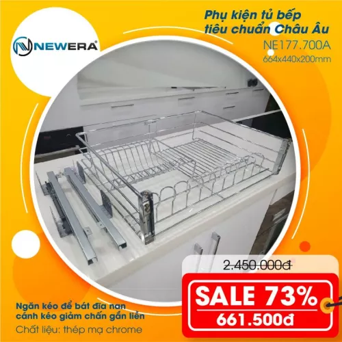 Ngăn kéo để bát đĩa nan cánh kéo giảm chấn gắn liền NE177.700A