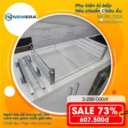 Ngăn kéo để xoong nồi nan cánh kéo giảm chấn gắn liền NE199.700A