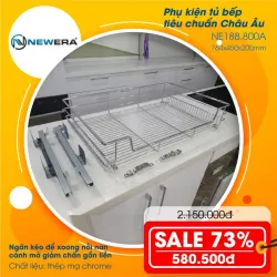 Ngăn kéo để xoong nồi nan cánh mở giảm chấn gắn liền NE188.800A