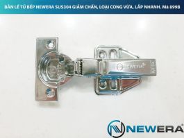 Bản lề NewEra cong nhiều SUS 304 giảm chấn, lắp nhanh 899C