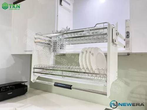 Giá bát nâng hạ NewEra 800mm có ống đũa inox 304 NE799.800