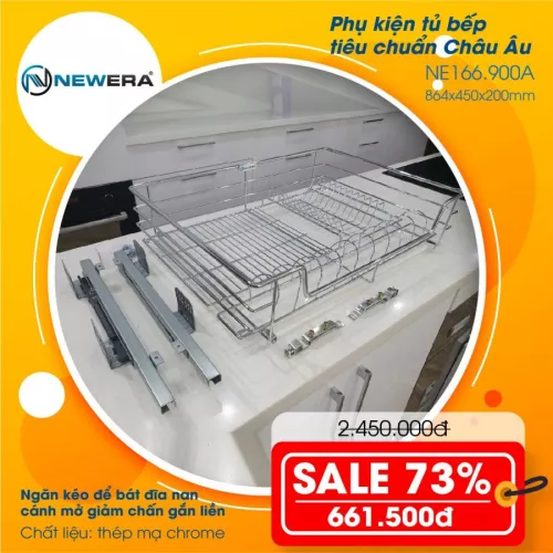 Ngăn kéo để bát đĩa nan cánh mở giảm chấn gắn liền NE166.900A
