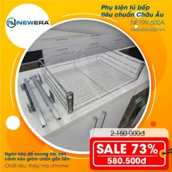 Ngăn kéo để xoong nồi nan cánh kéo giảm chấn gắn liền NE199.600A