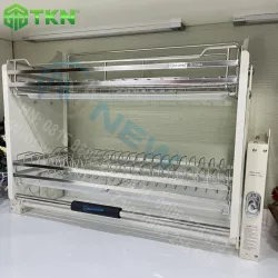 Giá bát nâng hạ NewEra 600mm inox 304 nan dẹt NE789.600