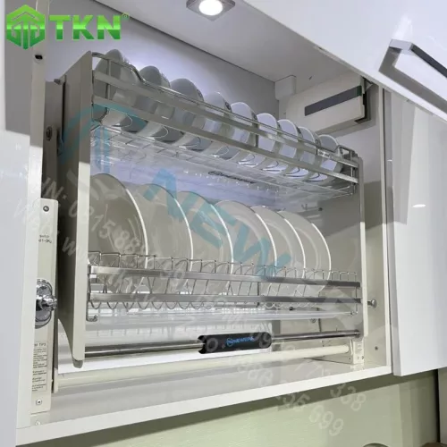 Giá bát nâng hạ NewEra 700mm inox 304 nan dẹt NE789.700