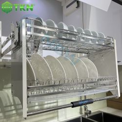 Giá bát nâng hạ NewEra 900mm inox 304 nan dẹt NE789.900