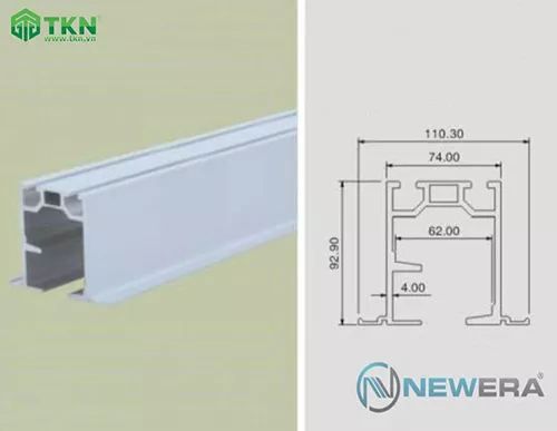 Ray trượt dài 2m cửa lùa vách ngăn di động NewEra NE770GT1