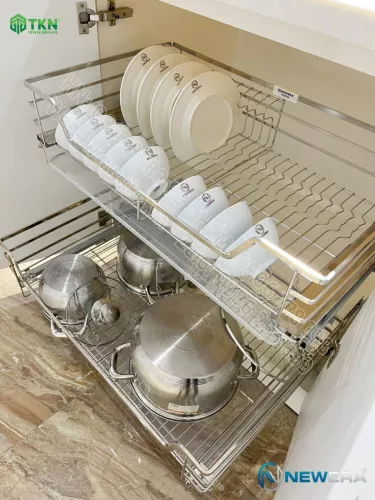 Giá để xoong nồi bát đĩa NewEra 900mm inox 304 nan dẹt NE679.900