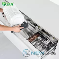 Giá để bát đĩa đa năng NewEra 800mm inox hộp 304 NE377.800