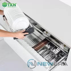 Giá để bát đĩa đa năng NewEra 800mm inox hộp 304 NE377.800L