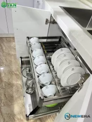 Giá để bát đĩa, thìa đũa NewEra 900mm inox hộp 304 NE366.900