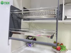 Giá bát đĩa nâng hạ NewEra 800mm inox hộp 304 NE355.800L