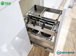 Giá dao thớt chai lọ inox hộp 350mm NewEra NE355.350