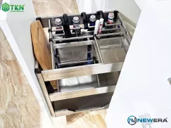 Giá dao thớt chai lọ inox hộp 400mm NewEra NE355.400