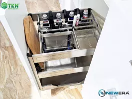 Giá dao thớt chai lọ inox hộp 400mm NewEra NE355.400
