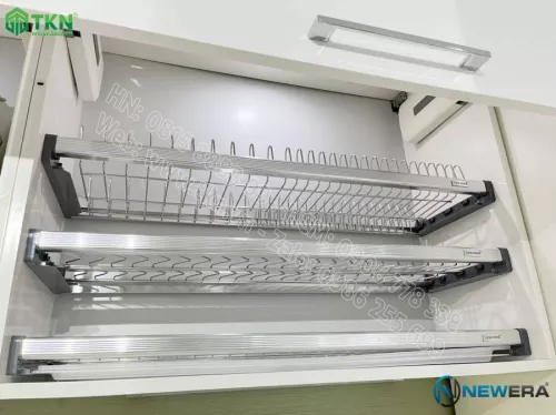 Giá để bát đĩa cố định NewEra 3 tầng inox 304 NE866.700