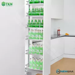 Tủ đồ khô NewEra cánh kéo đáy melamin 6 tầng 6 rổ NE466.400