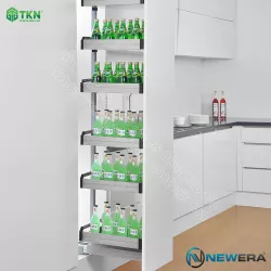 Tủ đồ khô NewEra cánh kéo inox hộp 304 6 tầng 6 rổ NE566.400