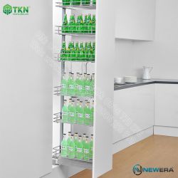 Tủ đồ khô NewEra cánh kéo inox nan 304 6 tầng 6 rổ NE666.400