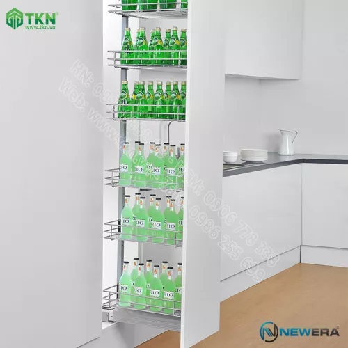 Tủ đồ khô NewEra cánh kéo inox nan 304 6 tầng 6 rổ NE666.400