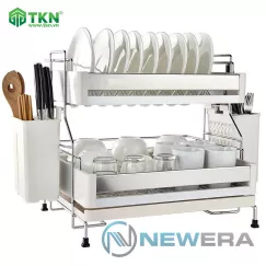 Giá để bát đĩa NewEra 2 tầng inox 304 để mặt bếp NE555.470