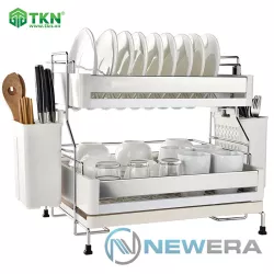 Giá để bát đĩa NewEra 2 tầng inox 304 để mặt bếp NE555.470