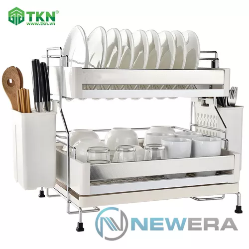 Giá để bát đĩa NewEra 2 tầng inox 304 để mặt bếp NE555.470