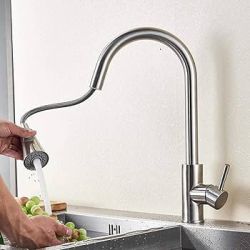 Vòi chậu rửa bát NewEra dây rút inox 304 NE99K54N