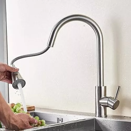 Vòi chậu rửa bát NewEra dây rút inox 304 NE99K54N
