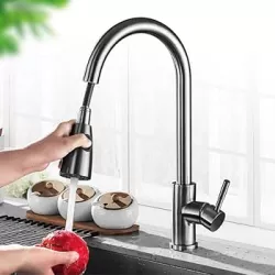 Vòi chậu rửa bát NewEra dây rút inox 304 bóng gương NE99K54P