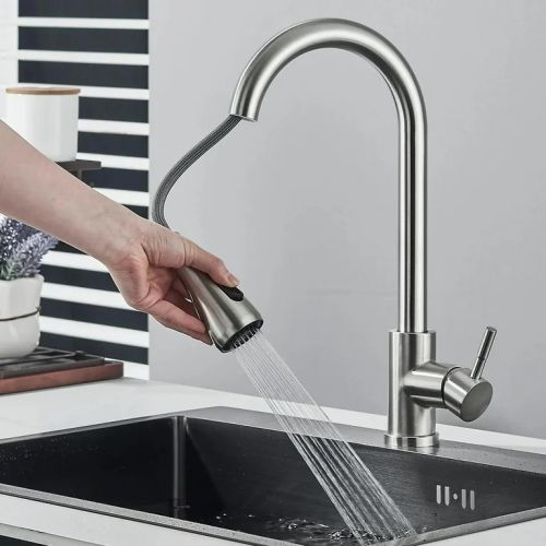 Vòi chậu rửa bát NewEra dây rút inox 304 NE99K64N