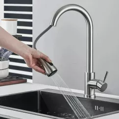 Vòi chậu rửa bát NewEra dây rút inox 304 NE99K64N