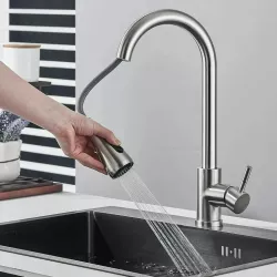 Vòi chậu rửa bát NewEra dây rút inox 304 NE99K64N