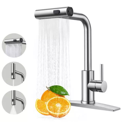 Vòi chậu rửa bát NewEra chất liệu đồng, đánh bóng chrome, 2 đường nóng lạnh NE99K32C