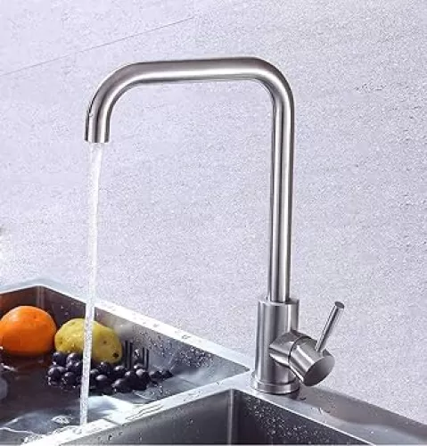 Vòi chậu rửa bát NewEra inox 304 màu inox bóng mờ NE99K12N