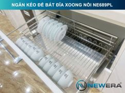 Giá để bát đĩa, xoong nồi NewEra 750mm inox 304 cánh kéo hoặc cánh mở nan dẹt NE689.750PL