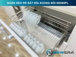 Giá để bát đĩa, xoong nồi NewEra 900mm inox 304 cánh kéo hoặc cánh mở nan dẹt NE689.900PL