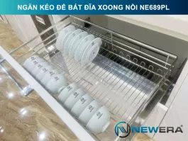 Giá để bát đĩa, xoong nồi NewEra 900mm inox 304 cánh kéo hoặc cánh mở nan dẹt NE689.900PL