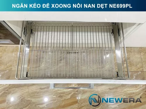 Giá để xoong nồi NewEra 900mm inox 304 cánh kéo hoặc cánh mở nan dẹt NE699.900PL