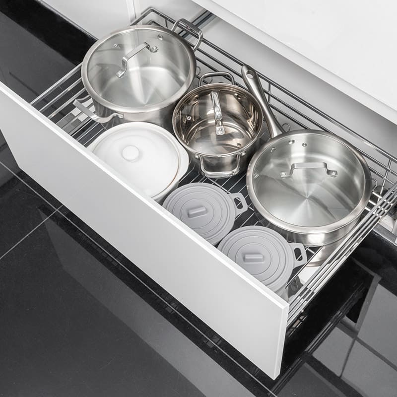 Giá để xoong nồi NewEra 800mm inox 304 cánh kéo hoặc cánh mở nan dẹt NE699.800P