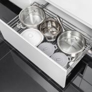 Giá để xoong nồi NewEra 800mm inox 304 cánh kéo hoặc cánh mở nan dẹt NE699.800P