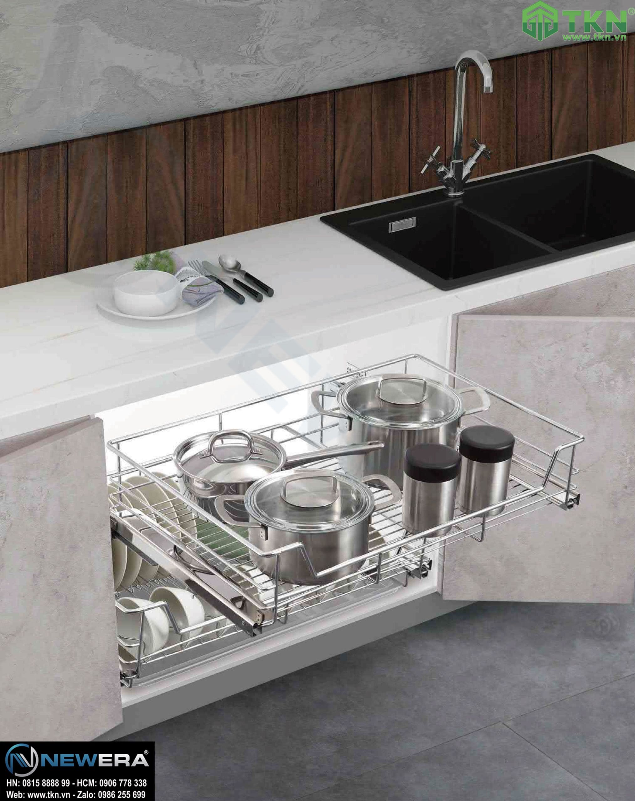 Giá để xoong nồi NewEra 900mm inox 304 nan tròn oval NE879.900