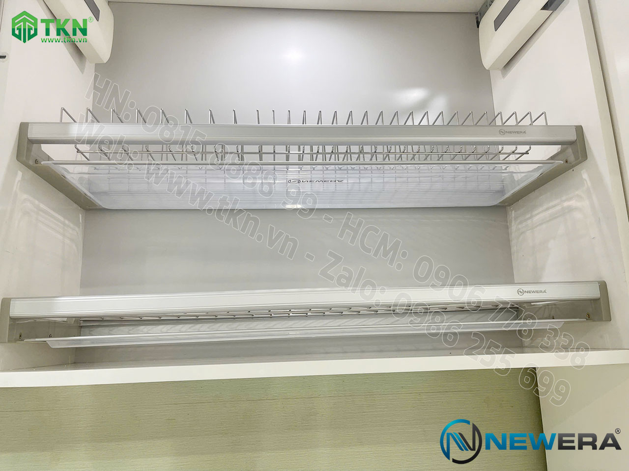 Giá để bát đĩa cố định NewEra 2 tầng inox 304 NE855.900L