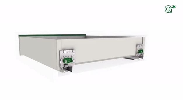 Điều chỉnh mặt cánh ray trượt phụ kiện tủ bếp Grass