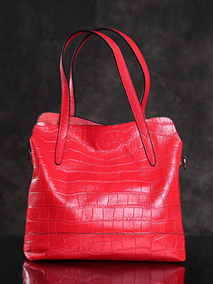Black Textured Fray Trim Shopper Bag